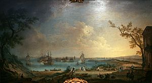 Le Départ de la flotte française pour l'expédition de Port-Mahon dans l'île de Minorque le 10 avril 1756-Nicolas Ozanne mg 8243.jpg