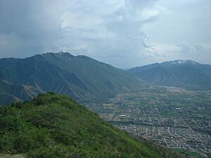 Looking down on east Mapleton, Utah, Jun 04