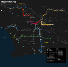 Los Angeles County Metro Rail and Metro Liner map