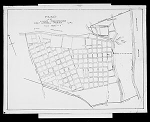 Map from U.S. Post Office Dept. archives of East Carroll Parish and vicinity showing post office locations 01