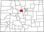 State map highlighting Clear Creek County