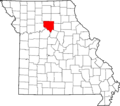 Map of Missouri highlighting Chariton County