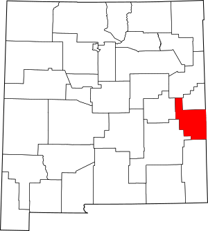 Map of New Mexico highlighting Roosevelt County