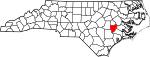 State map highlighting Lenoir County