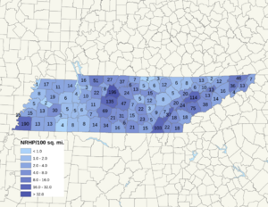 NRHP Tennessee Map