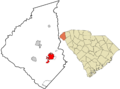 Oconee County South Carolina incorporated and unincorporated areas Seneca highlighted