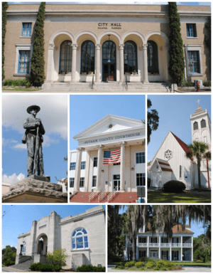 Images top, left to right: City Hall, Confederate Memorial, Putnam County Courthouse, St. Mark's Episcopal Church, Larimer Memorial Library, Bronson-Mulholland House