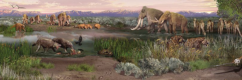 Paleontological landscape painting, White Sands National Park, United States