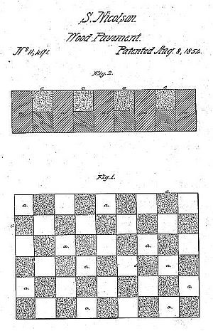 Patent Drawing of Nicolson's Pavement