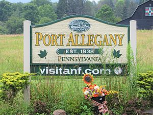 Port Allegany welcome sign on Route 6