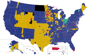 Republican Party presidential primaries results by county, 2016