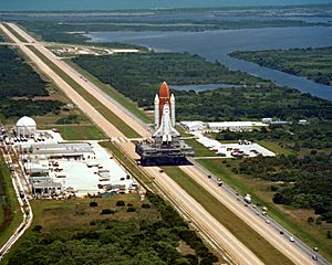 STS-51-L - Space Shuttle Challenger on the Crawler-Transporter