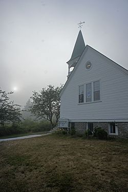 Sun + Fog + Church in Islesford, Maine