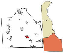 Location of Millsboro inSussex County, Delaware