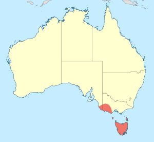 Synthemis tasmanica distribution map.svg