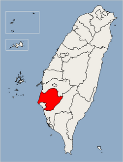Location of Tainan
