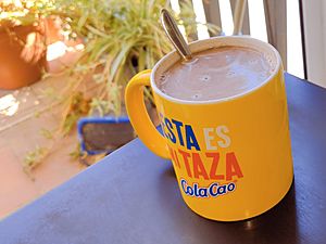Taza de leche con Cola Cao