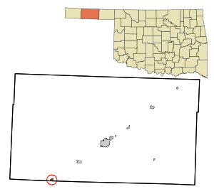 Location in Texas County Sherman County and state of Oklahoma, Texas.