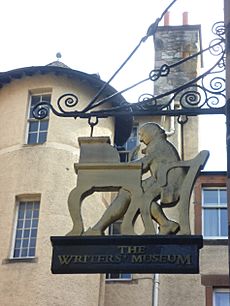 The Writers' Museum sign, Lady Stair's House