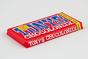 Tony's Chocolonely milk chocolate bar