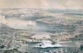 View of Parliament Hill and Chaudière Falls. "City of Ottawa, Canada West", ca. 1859, by Stent and Laver.