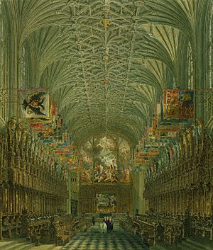 Windsor Castle, Quire of St George's, by Charles Wild, 1818 - royal coll 922115 257036 ORI 0