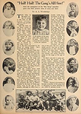 "Our Gang" baby photos and article on page 97 in Picture-Play Magazine (March 1926 to August 1926) (page 105 crop)