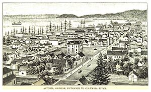 (1882) ASTORIA, OREGON, ENTRANCE TO COLUMBIA RIVER