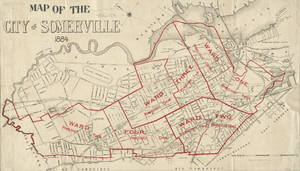 1884 map wards Somerville Massachusetts USA BPL12900