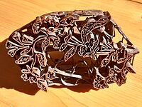 A handmade Batik Cap copper motif printing block