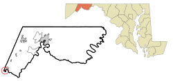 Location of Luke within Allegany County