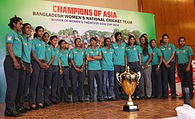 Asia Cup 2018 victory celebration of Bangladesh National Women Cricket team in Dhaka (4) (cropped)