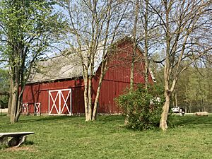 Barn at Blandford Nature Center in Springtime