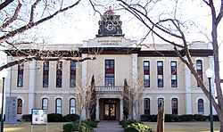 The Bastrop County Courthouse in Bastrop is designed in classical revival style. Built in 1883, the  Courthouse and Jail Complex were listed in the National Register of Historic Places on November 20, 1975.