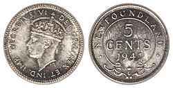 Canada Newfoundland George VI 5 Cents 1941C.jpg