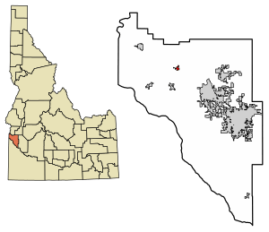 Location of Notus in Canyon County, Idaho.