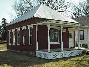 Coal Creek Library in Vinland, erected in 1900, which is the oldest subscription library in Kansas