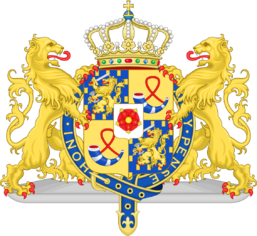 Coat of Arms of Beatrix of the Netherlands (Dame of the Garter Variant).svg
