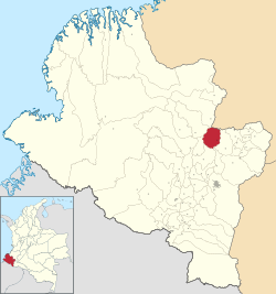 Location of the municipality and town of Taminango in the Nariño Department of Colombia.