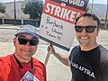 Cory Doctorow and Konstantine Anthony, WGAW Picket, Warner Brothers, Burbank, California, USA
