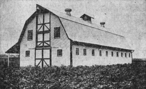 Cotton field and barn in Scotland County