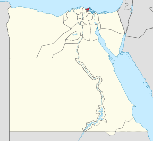 Damietta Governorate on the map of Egypt