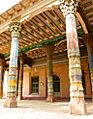 Decorated pillars. Mosque. Kashgar