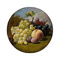 ELOISE HARRIET STANNARD (BRITISH 1828-1915) STILL LIFE OF ASSORTED FRUIT ON A BANK Signed and dated 1850, oil on canvas