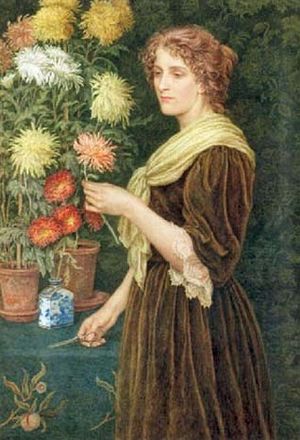 Edith Martineau - Kvinna med blommor