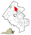 Fairfax County Virginia Incorporated and Unincorporated Areas Wolf Trap highlighted