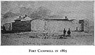 Fort Campbell in 1865. A trading post in Montana