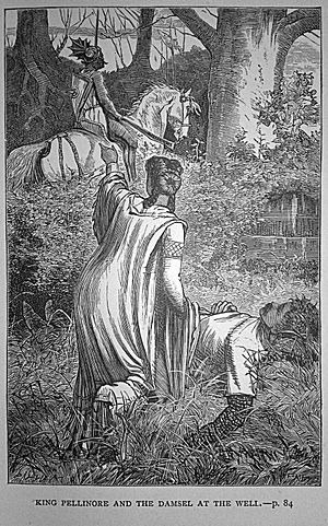 Francis Arthur Fraser - 'King Pellinore and the Damsel at the Well'. Book illustration