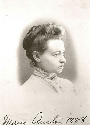 Graduation photograph of American author Mary Hunter Austin, 1888