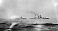 HMS Warspite and HMS Malaya during the battle of Jutland